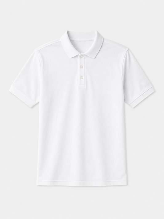 Pique Polo - White