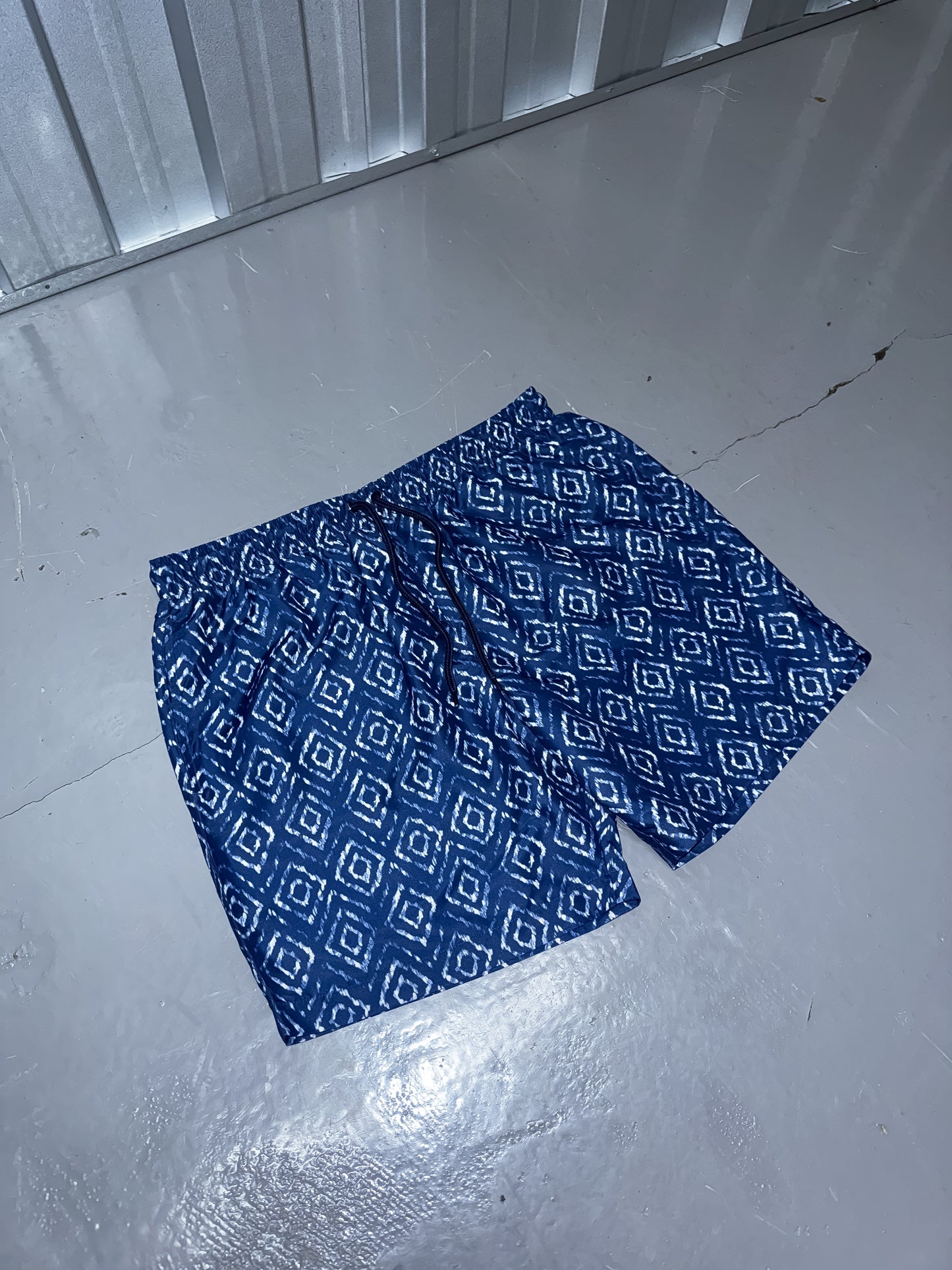 Aztec Swim Shorts - Navy/White