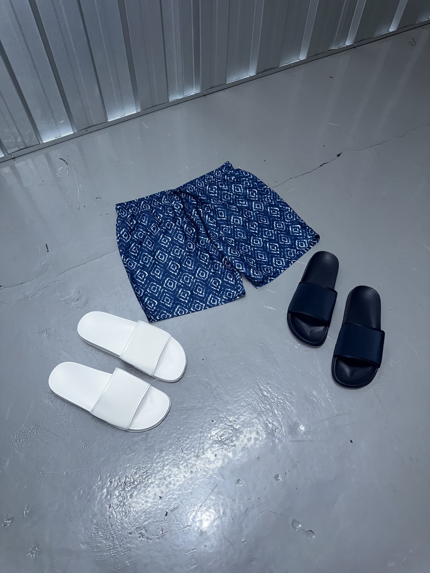 Aztec Swim Shorts - Navy/White