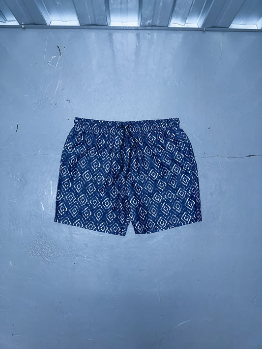 Aztec Swim Shorts - Navy/White