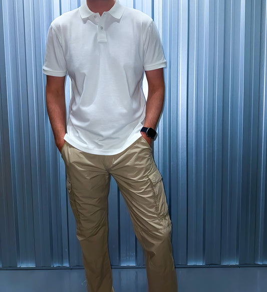 Pique Polo - White