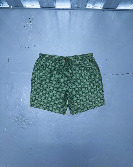 Aztec Swim Shorts - Green/Black