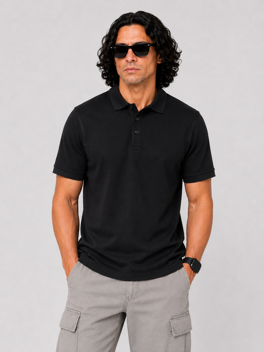 Pique Polo - Black