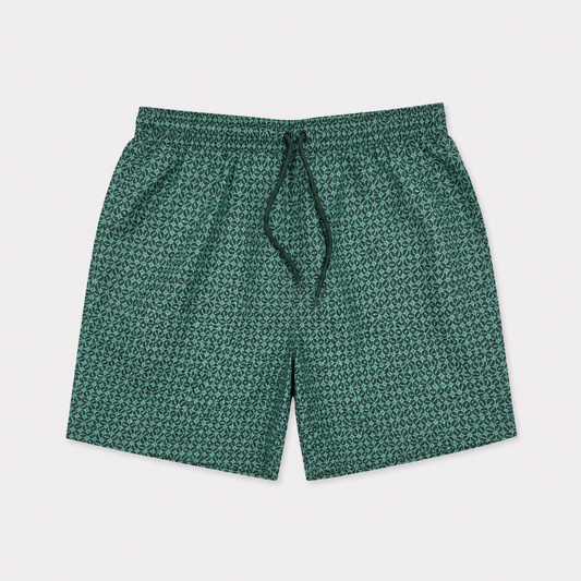 Aztec Swim Shorts - Green/Black