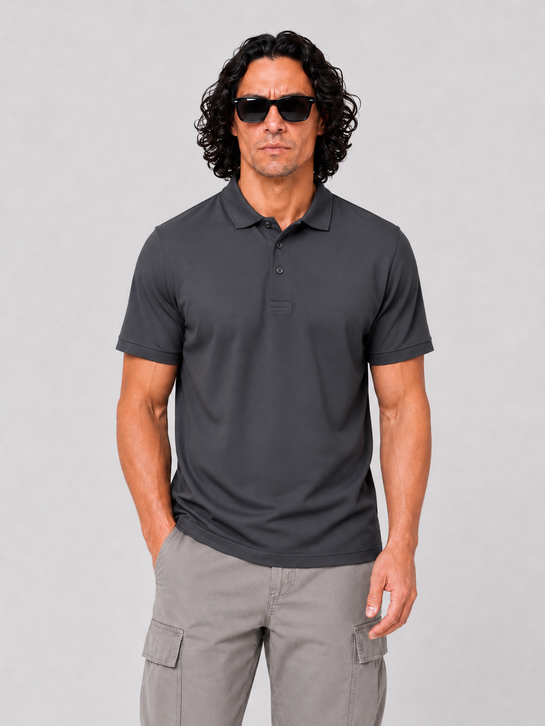 Glacier Polo - Charcoal
