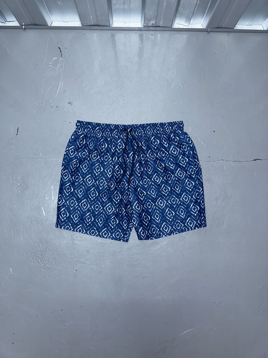 Aztec Swim Shorts - Navy/White